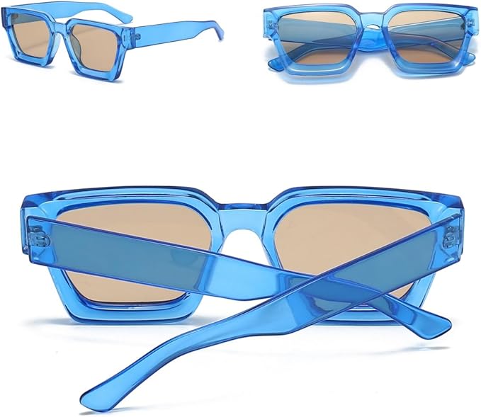 lunettes de soleil rectangulaires vintage pour homme et femme