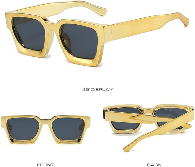 lunettes de soleil rectangulaires vintage pour homme et femme